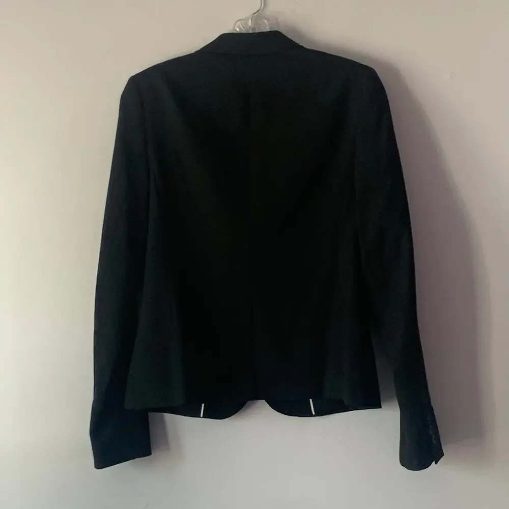 Banana Republic Black Wool Classic Blazer Size 2 - Picture 6 of 15